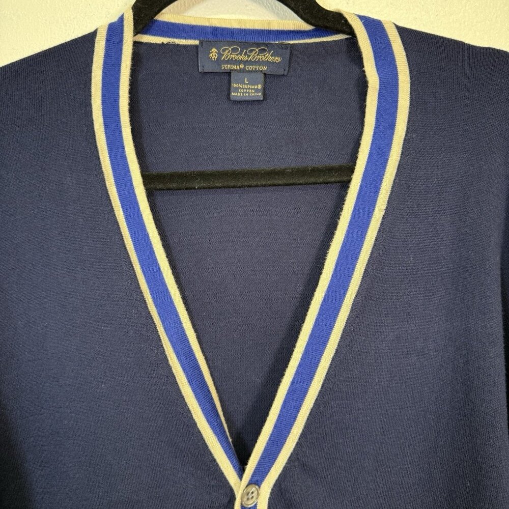 Brooks Brothers Button Up Color Block Cardigan Na… - image 10
